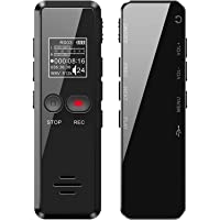 Tschisen Grabadora- Grabadora de Voz Espia con 8GB Grabadora Espia con Reproductor MP3 Grabadora de Voz Digital 1536Kbps…